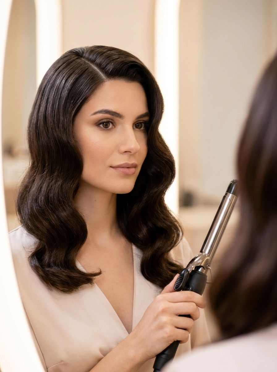 Glamouröse Hollywood Waves - Frisuren mit Lockenstab